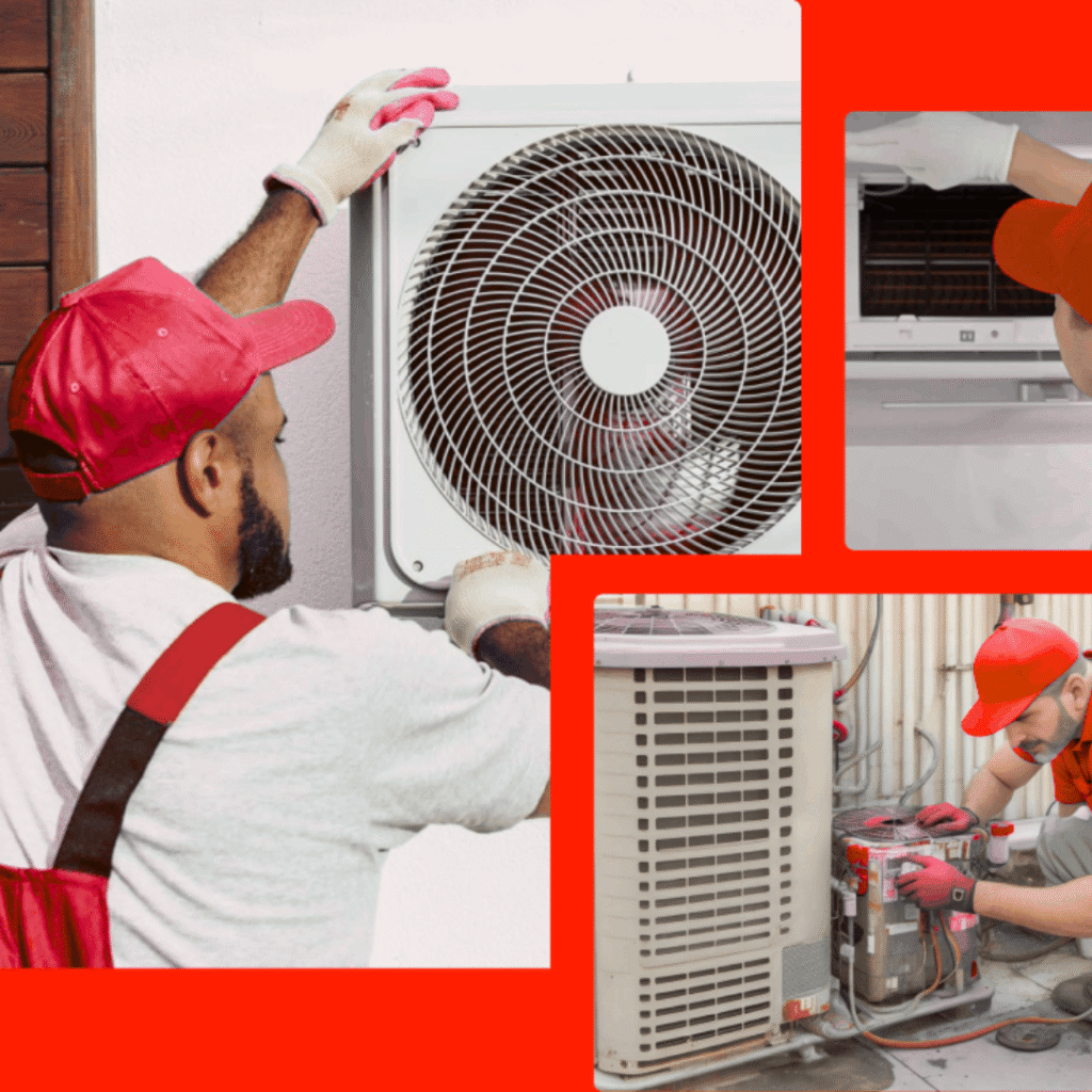 Lions Ventilation Technician installing wall-mounted AC unit in Auckland